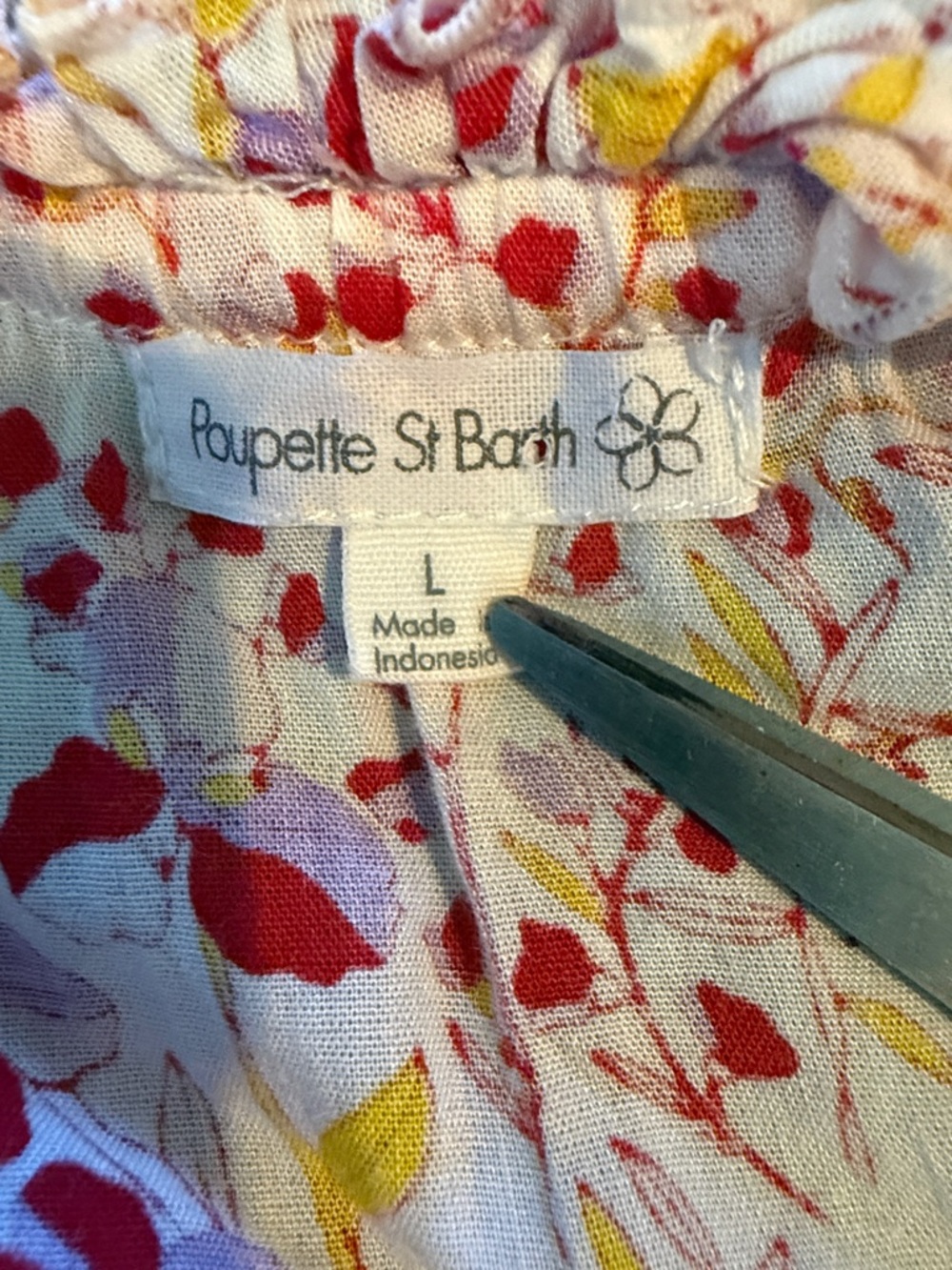 POUPETTE ST BARTH Dress Sz L Mini V Clara Dress Floral Purple Mini Jonquille - Picture 11 of 15